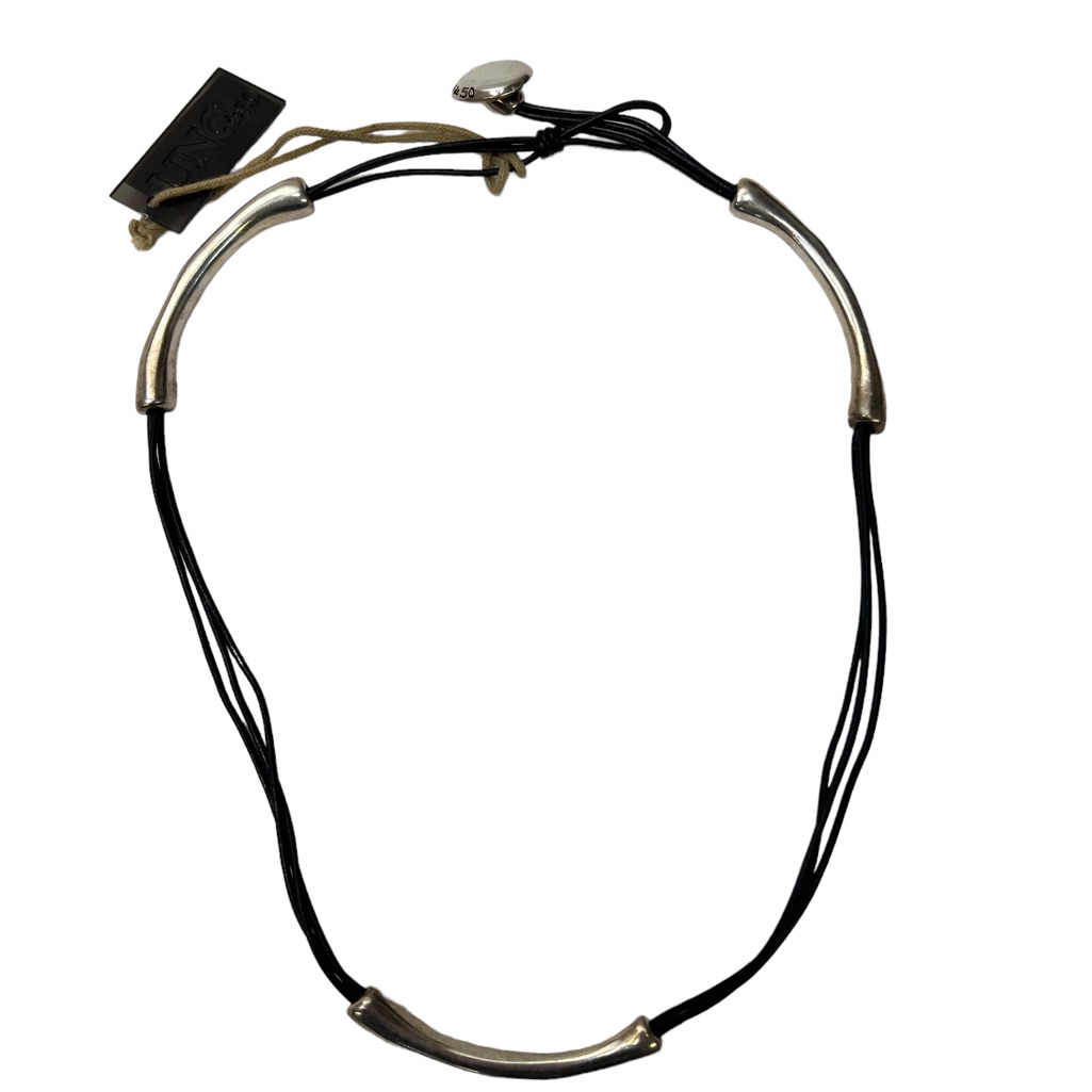 Uno De 50 Leather Silver Necklace Nwt 50$